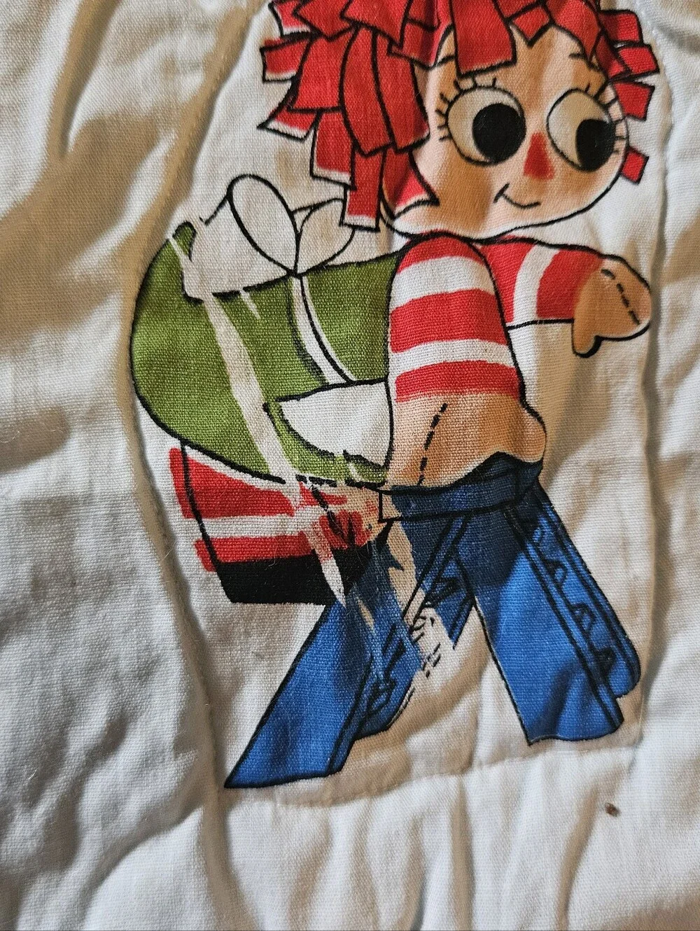 Vintage Handmade Raggedy Ann and Andy Quilt